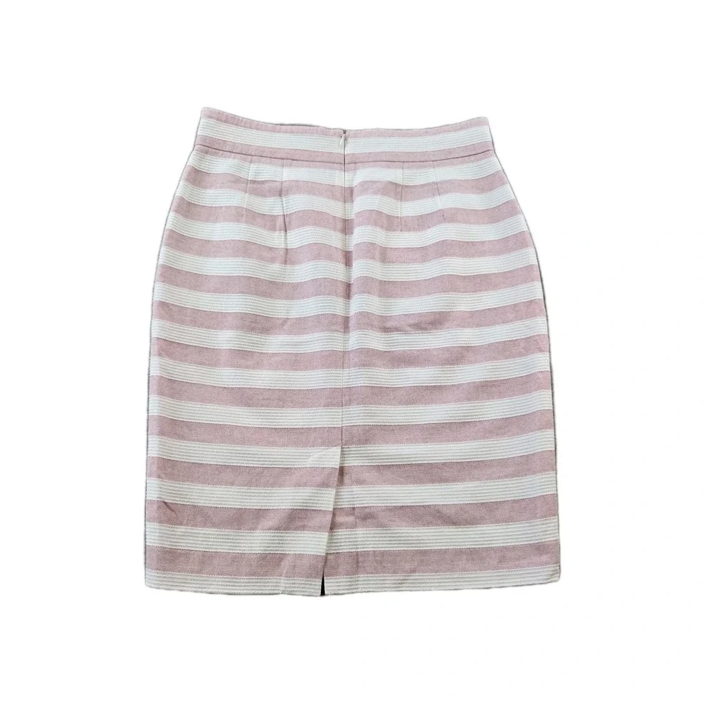 LOFT Women's A-line Knee Length Lined Skirt Back Zip Vented‎ Pink White Size 4